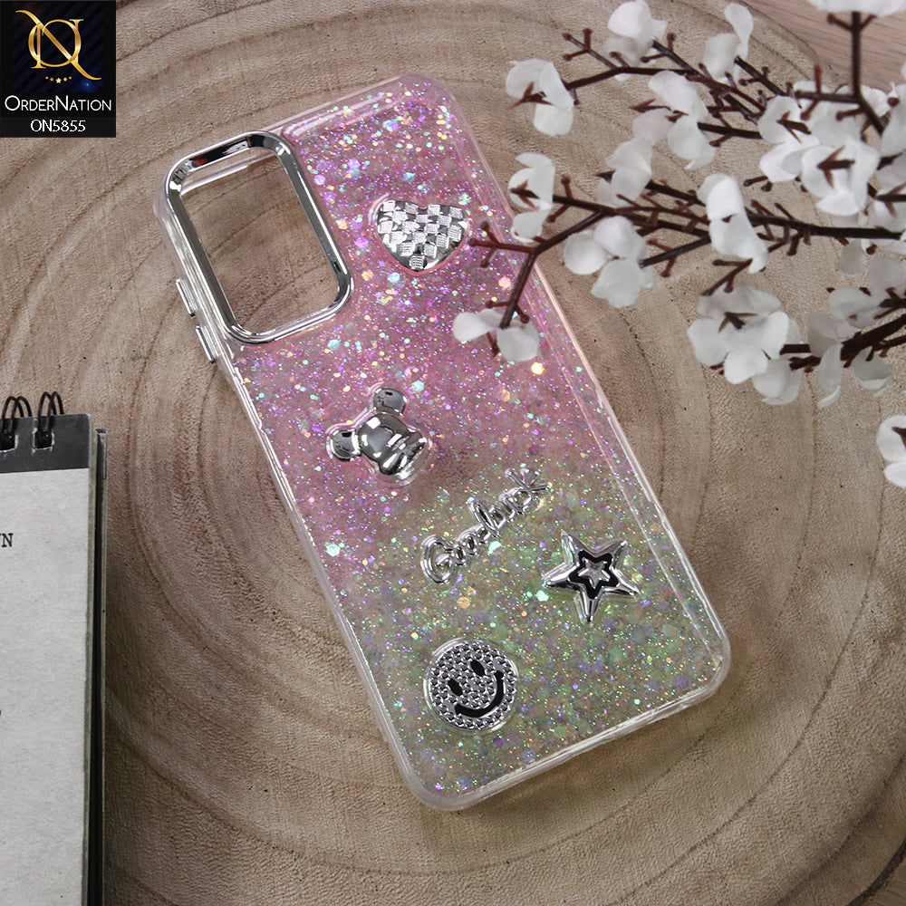 Xiaomi Redmi 13C Cover - Design6 - New Cool 3D Goodluck Trendy Dual Sides Glitter Shiny Case (Glitter Doesn`t Move)