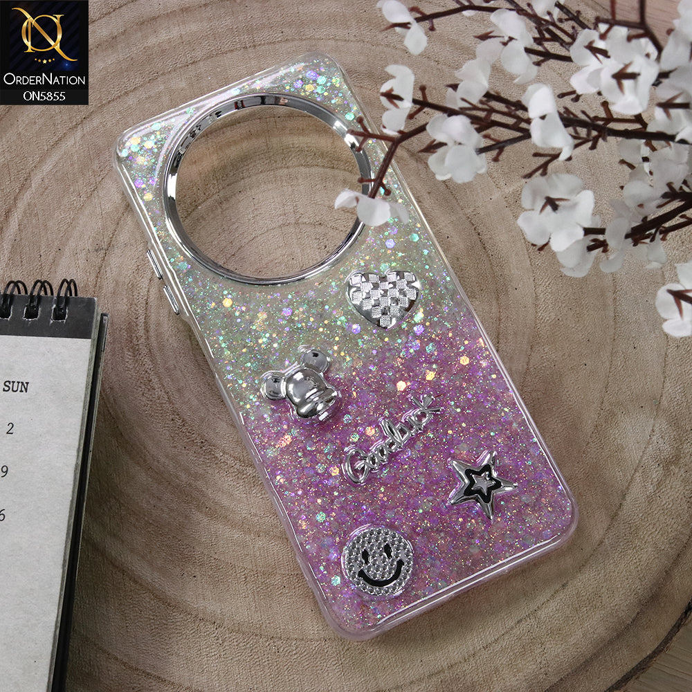Xiaomi Redmi 14C Cover - Design3 - New Cool 3D Goodluck Trendy Dual Sides Glitter Shiny Case (Glitter Doesn`t Move)