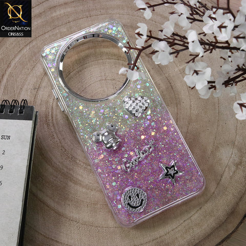 Xiaomi Redmi 14C Cover - Design3 - New Cool 3D Goodluck Trendy Dual Sides Glitter Shiny Case (Glitter Doesn`t Move)