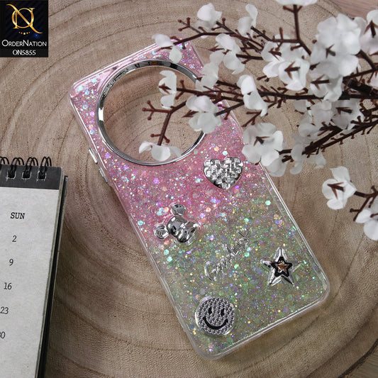 Xiaomi Redmi 14R Cover - Design6 - New Cool 3D Goodluck Trendy Dual Sides Glitter Shiny Case (Glitter Doesn`t Move)