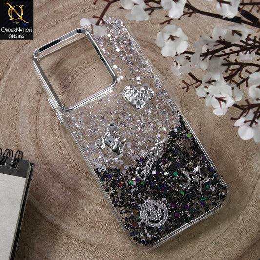 Xiaomi Poco C85 4G Cover - Design4 - New Cool 3D Goodluck Trendy Dual Sides Glitter Shiny Case (Glitter Doesn`t Move)