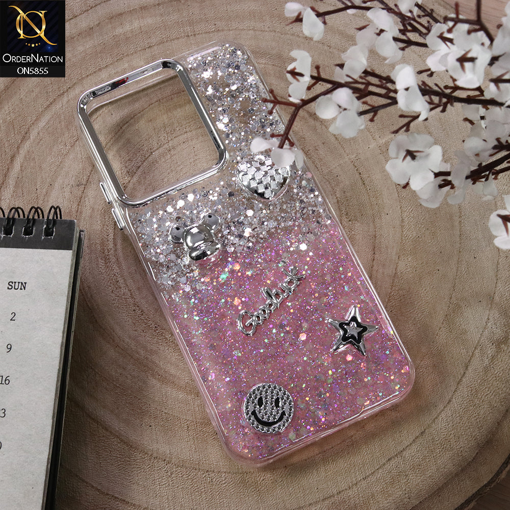 Xiaomi Redmi 15C 4G Cover - Design7 - New Cool 3D Goodluck Trendy Dual Sides Glitter Shiny Case (Glitter Doesn`t Move)