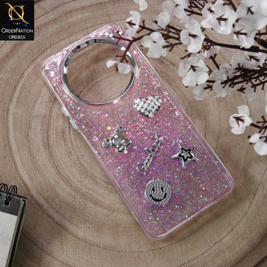 Xiaomi Redmi A3x Cover - Design5 - New Cool 3D Goodluck Trendy Dual Sides Glitter Shiny Case (Glitter Doesn`t Move)