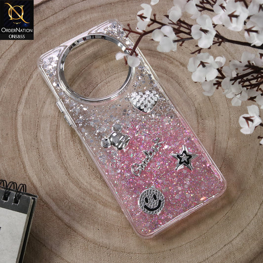 Xiaomi Redmi A3x Cover - Design7 - New Cool 3D Goodluck Trendy Dual Sides Glitter Shiny Case (Glitter Doesn`t Move)