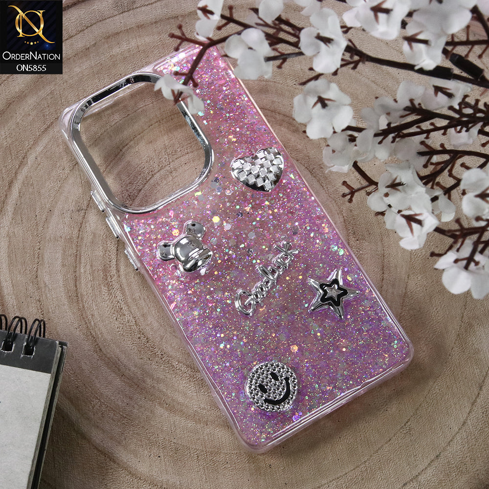 Xiaomi Redmi Note 13 Cover - Design5 - New Cool 3D Goodluck Trendy Dual Sides Glitter Shiny Case (Glitter Doesn`t Move)