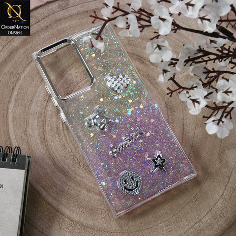 Samsung Galaxy S21 Plus 5G Cover - Design3 - New Cool 3D Goodluck Trendy Dual Sides Glitter Shiny Case (Glitter Doesn`t Move)