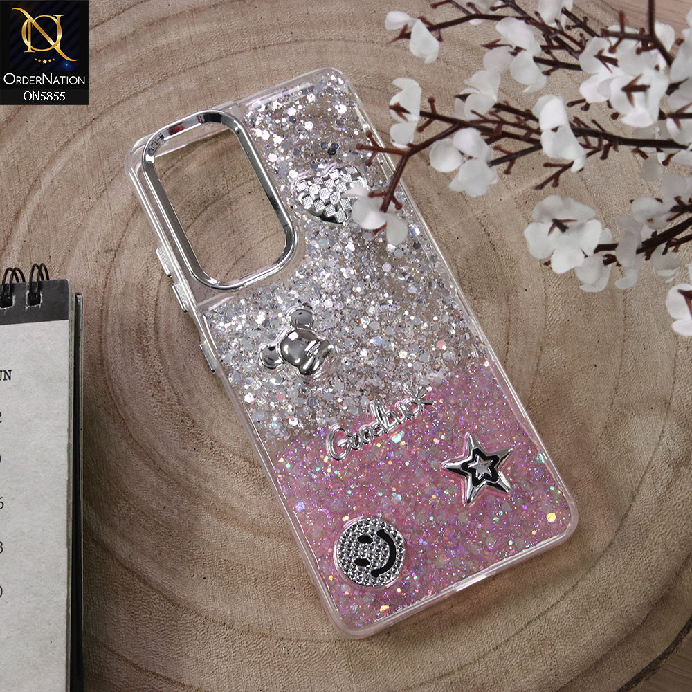 Tecno Spark 40 Pro Cover - Design7 - New Cool 3D Goodluck Trendy Dual Sides Glitter Shiny Case (Glitter Doesn`t Move)