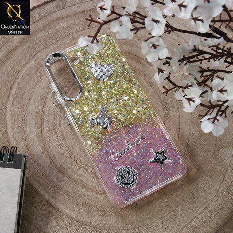 Samsung Galaxy S21 5G Cover - Design2 - New Cool 3D Goodluck Trendy Dual Sides Glitter Shiny Case (Glitter Doesn`t Move)
