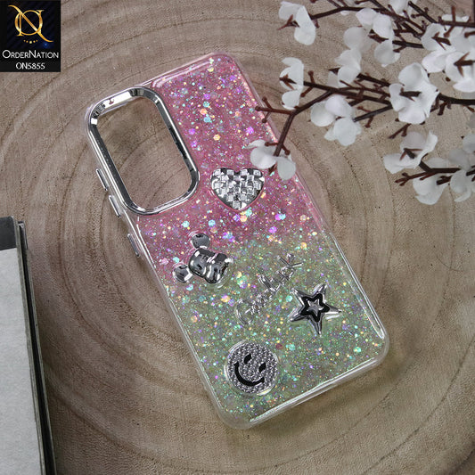 Samsung Galaxy S23 5G Cover - Design6 - New Cool 3D Goodluck Trendy Dual Sides Glitter Shiny Case (Glitter Doesn`t Move)
