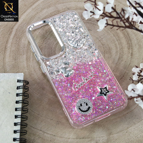 Samsung Galaxy S23 5G - Design 7 - New Cool 3D Goodluck Trendy Dual Sides Glitter Shiny Case (Glitter Doesn`t Move)