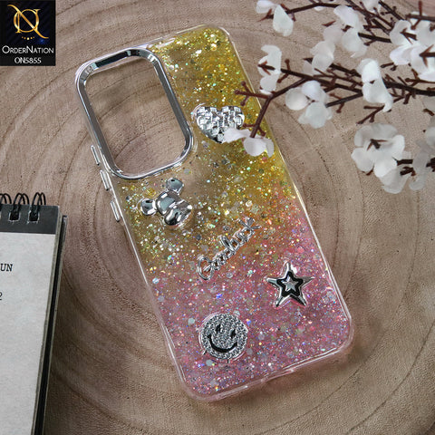 Samsung Galaxy S23 Ultra 5G Cover - Design2 - New Cool 3D Goodluck Trendy Dual Sides Glitter Shiny Case (Glitter Doesn`t Move)