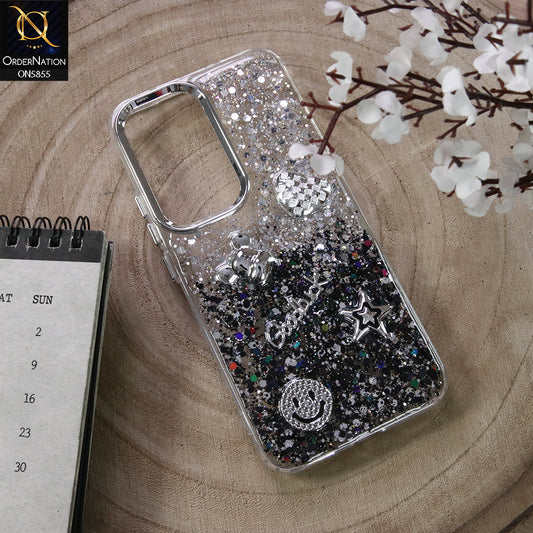 Samsung Galaxy S23 Ultra 5G Cover - Design4 - New Cool 3D Goodluck Trendy Dual Sides Glitter Shiny Case (Glitter Doesn`t Move)