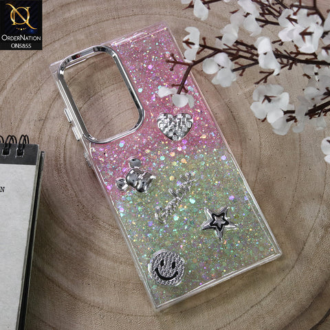 Samsung Galaxy S23 Ultra 5G Cover - Design6 - New Cool 3D Goodluck Trendy Dual Sides Glitter Shiny Case (Glitter Doesn`t Move)