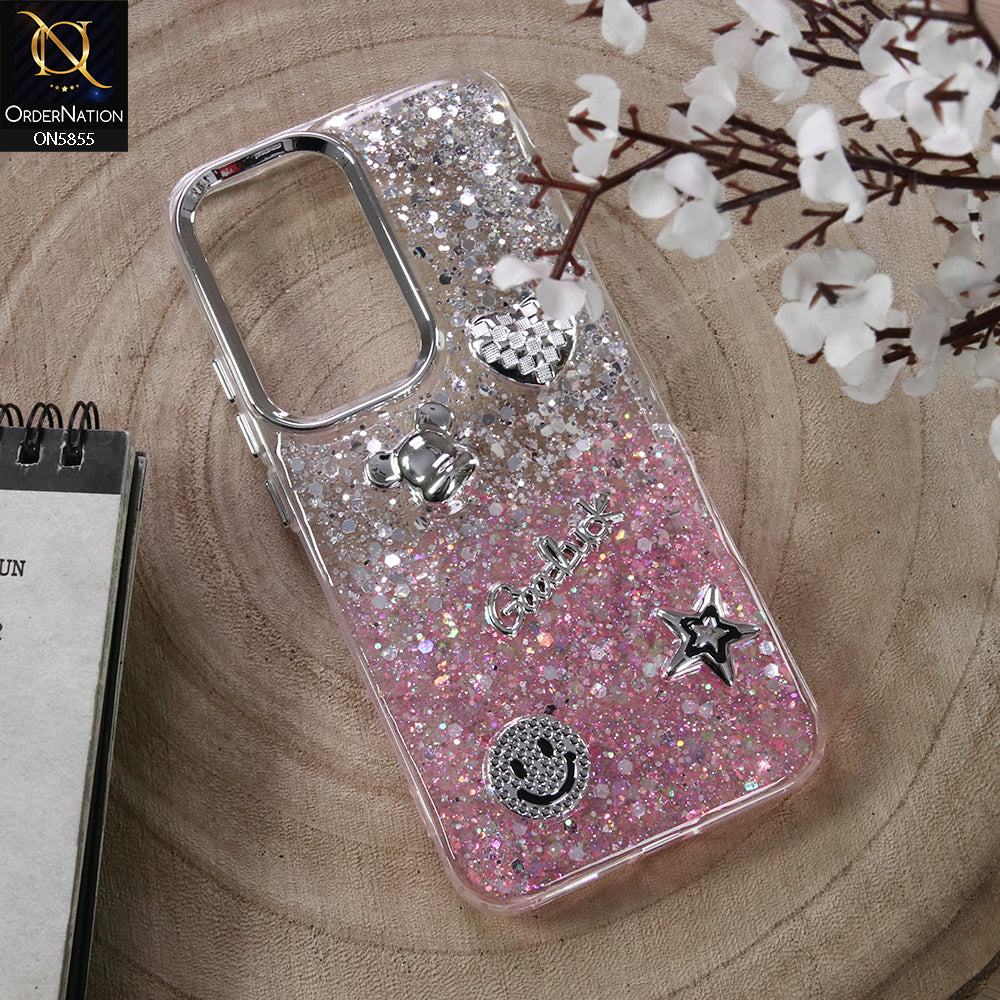 Samsung Galaxy S23 Ultra 5G Cover - Design7 - New Cool 3D Goodluck Trendy Dual Sides Glitter Shiny Case (Glitter Doesn`t Move)