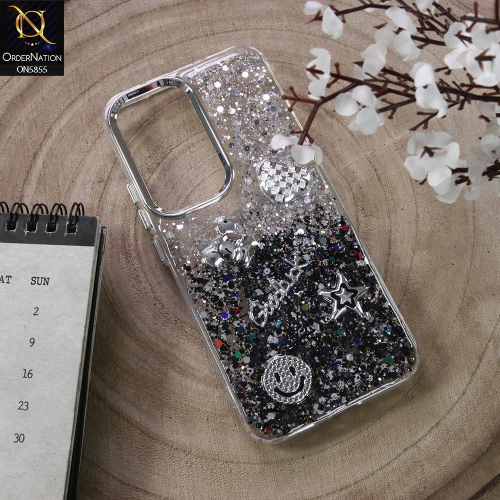Samsung Galaxy S24 Ultra Cover - Design4 - New Cool 3D Goodluck Trendy Dual Sides Glitter Shiny Case (Glitter Doesn`t Move)