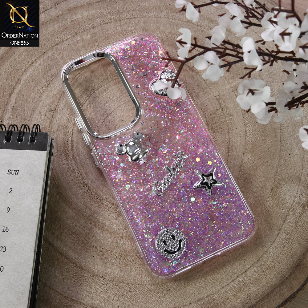 Tecno Spark 40 Pro Plus Cover - Design5 - New Cool 3D Goodluck Trendy Dual Sides Glitter Shiny Case (Glitter Doesn`t Move)