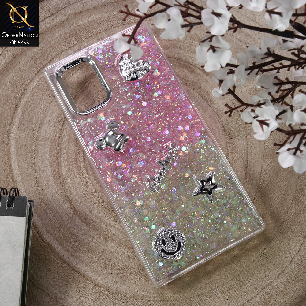 Samsung Galaxy A05 Cover - Design6 - New Cool 3D Goodluck Trendy Dual Sides Glitter Shiny Case (Glitter Doesn`t Move)