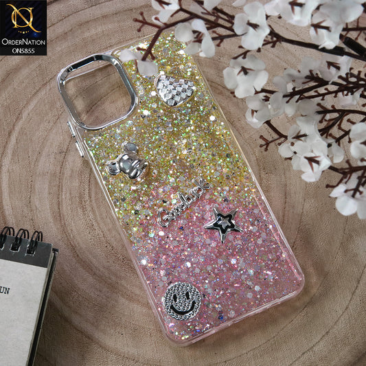 Samsung Galaxy A06 Cover - Design2 - New Cool 3D Goodluck Trendy Dual Sides Glitter Shiny Case (Glitter Doesn`t Move)