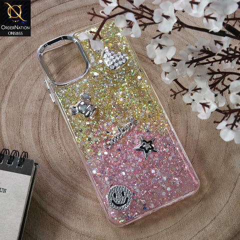 Samsung Galaxy A06 Cover - Design2 - New Cool 3D Goodluck Trendy Dual Sides Glitter Shiny Case (Glitter Doesn`t Move)