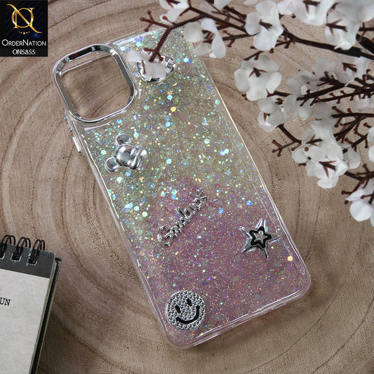 Samsung Galaxy A06 Cover - Design3 - New Cool 3D Goodluck Trendy Dual Sides Glitter Shiny Case (Glitter Doesn`t Move)