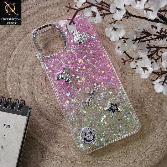 Samsung Galaxy A06 Cover - Design6 - New Cool 3D Goodluck Trendy Dual Sides Glitter Shiny Case (Glitter Doesn`t Move)