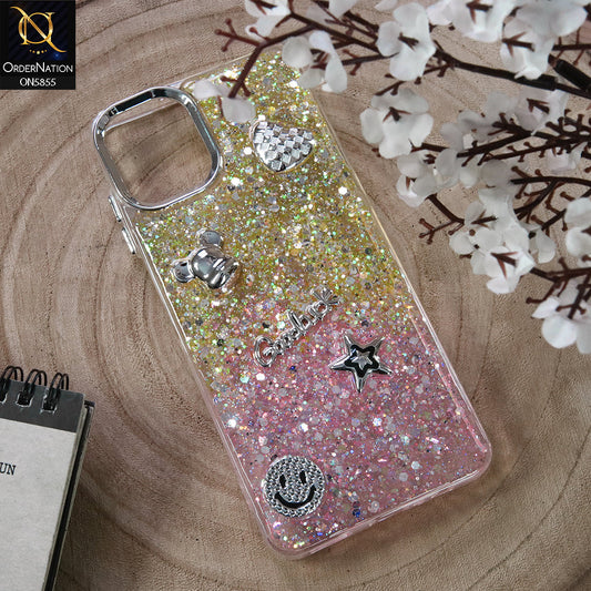 Samsung Galaxy A07 4G Cover - Design2 - New Cool 3D Goodluck Trendy Dual Sides Glitter Shiny Case (Glitter Doesn`t Move)