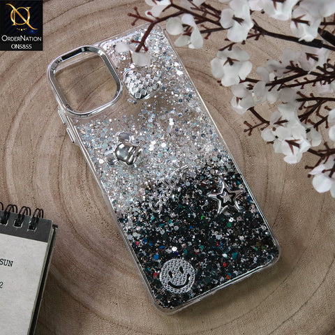 Samsung Galaxy M07 Cover - Design4 - New Cool 3D Goodluck Trendy Dual Sides Glitter Shiny Case (Glitter Doesn`t Move)
