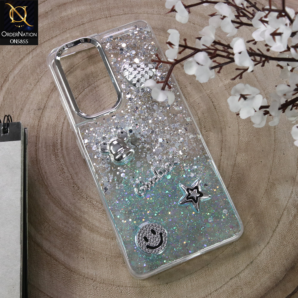 Samsung Galaxy A72 Cover - Design1 - New Cool 3D Goodluck Trendy Dual Sides Glitter Shiny Case (Glitter Doesn`t Move)