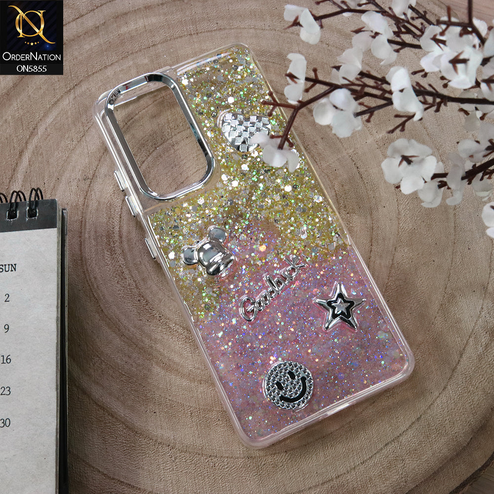 Samsung Galaxy A72 Cover - Design2 - New Cool 3D Goodluck Trendy Dual Sides Glitter Shiny Case (Glitter Doesn`t Move)