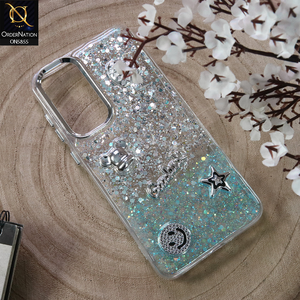 Samsung Galaxy A16 5G Cover - Design1 - New Cool 3D Goodluck Trendy Dual Sides Glitter Shiny Case (Glitter Doesn`t Move)
