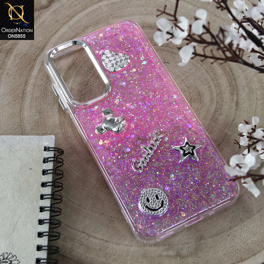 Samsung Galaxy A16 5G - Design 5 - New Cool 3D Goodluck Trendy Dual Sides Glitter Shiny Case (Glitter Doesn`t Move)