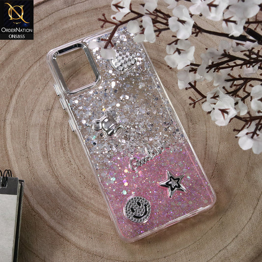 Samsung Galaxy A22 5G Cover - Design7 - New Cool 3D Goodluck Trendy Dual Sides Glitter Shiny Case (Glitter Doesn`t Move)