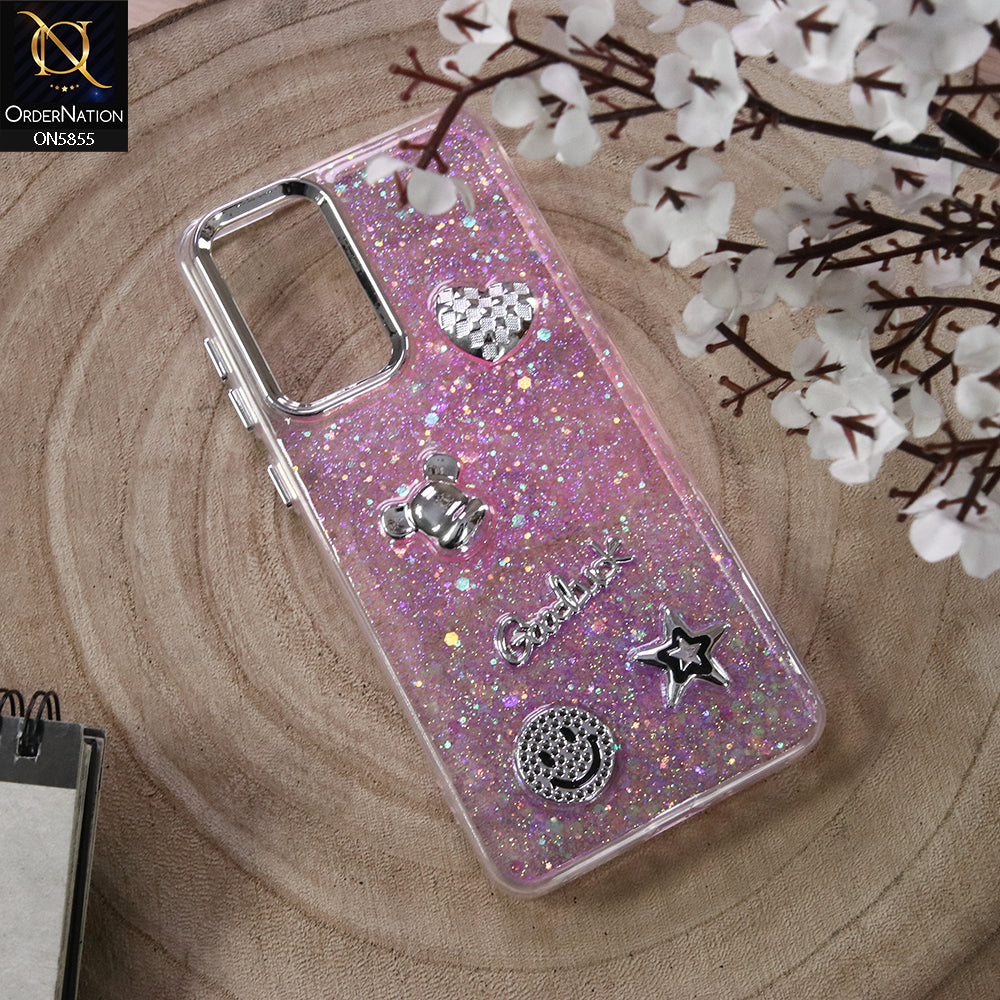Samsung Galaxy A23 5G Cover - Design5 - New Cool 3D Goodluck Trendy Dual Sides Glitter Shiny Case (Glitter Doesn`t Move)