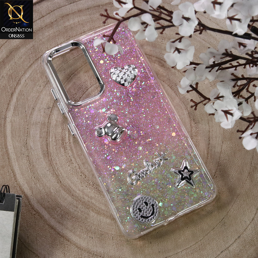 Samsung Galaxy A23 5G Cover - Design6 - New Cool 3D Goodluck Trendy Dual Sides Glitter Shiny Case (Glitter Doesn`t Move)