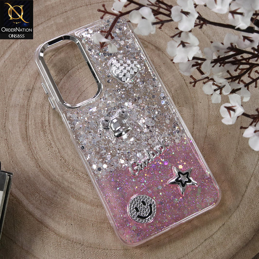 Samsung Galaxy F17 Cover - Design7 - New Cool 3D Goodluck Trendy Dual Sides Glitter Shiny Case (Glitter Doesn`t Move)