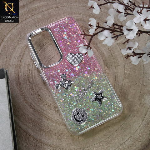 Samsung Galaxy A36 Cover - Design6 - New Cool 3D Goodluck Trendy Dual Sides Glitter Shiny Case (Glitter Doesn`t Move)