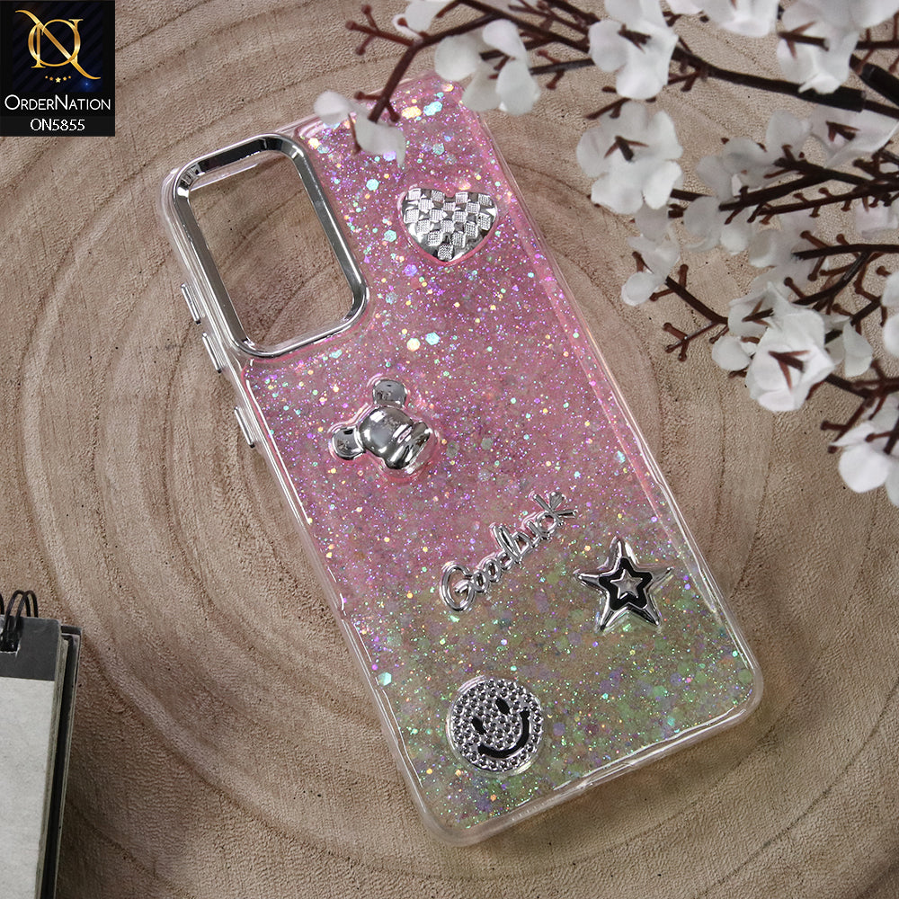 Samsung Galaxy A54 5G Cover - Design6 - New Cool 3D Goodluck Trendy Dual Sides Glitter Shiny Case (Glitter Doesn`t Move)