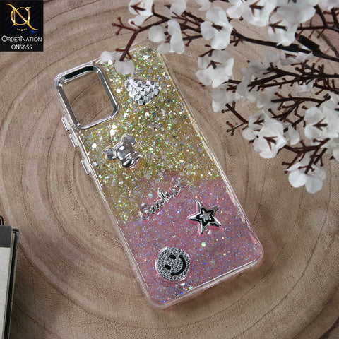 Vivo Y21s Cover - Design2 - New Cool 3D Goodluck Trendy Dual Sides Glitter Shiny Case (Glitter Doesn`t Move)