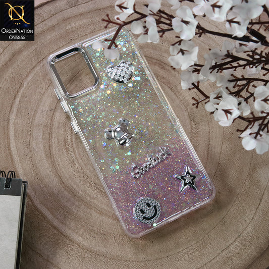 Vivo Y21a Cover - Design3 - New Cool 3D Goodluck Trendy Dual Sides Glitter Shiny Case (Glitter Doesn`t Move)