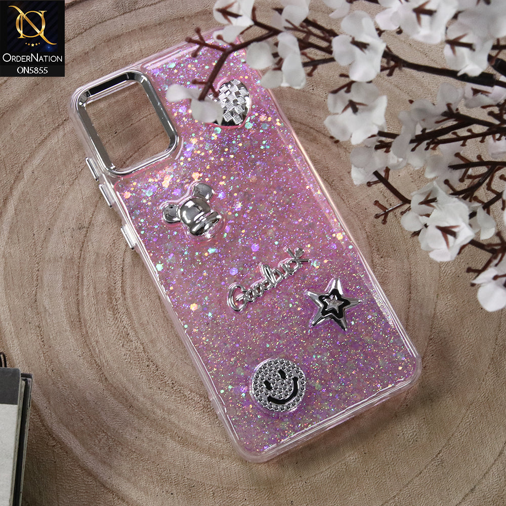 Vivo Y21G Cover - Design5 - New Cool 3D Goodluck Trendy Dual Sides Glitter Shiny Case (Glitter Doesn`t Move)