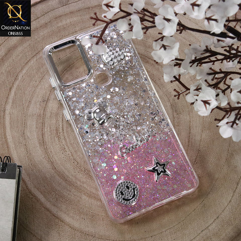 Infinix Hot 10 Cover - Design7 - New Cool 3D Goodluck Trendy Dual Sides Glitter Shiny Case (Glitter Doesn`t Move)