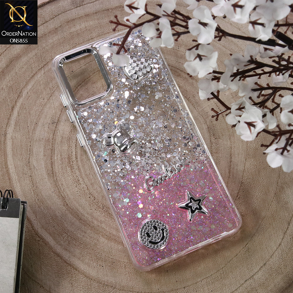 Samsung Galaxy A71 Cover - Design7 - New Cool 3D Goodluck Trendy Dual Sides Glitter Shiny Case (Glitter Doesn`t Move)