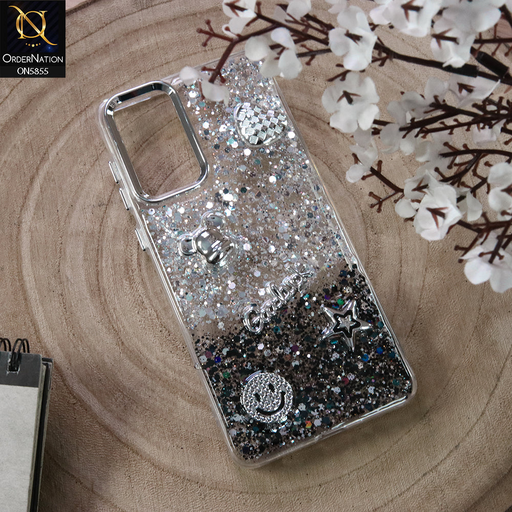 Samsung Galaxy A73 5G Cover - Design4 - New Cool 3D Goodluck Trendy Dual Sides Glitter Shiny Case (Glitter Doesn`t Move)
