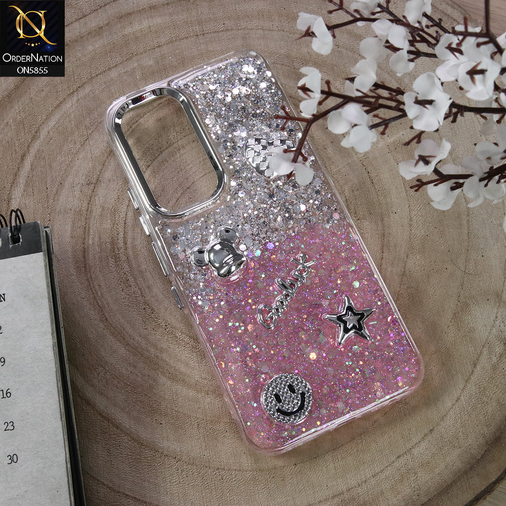 Samsung Galaxy A73 5G Cover - Design7 - New Cool 3D Goodluck Trendy Dual Sides Glitter Shiny Case (Glitter Doesn`t Move)