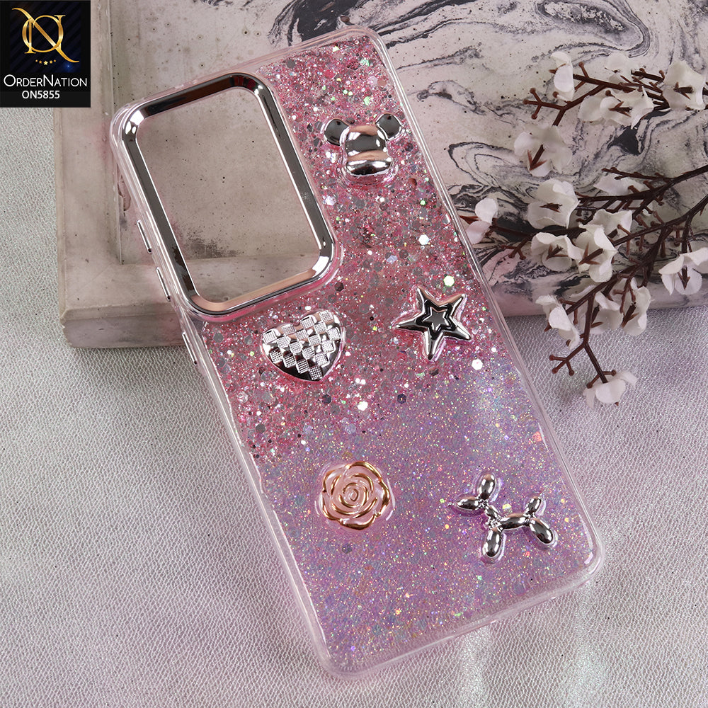 Samsung Galaxy S26 Ultra Cover - Design10 - New Cool 3D Goodluck Trendy Dual Sides Glitter Shiny Case (Glitter Doesn't Move)