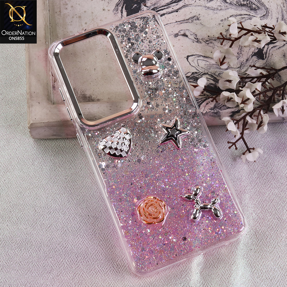 Samsung Galaxy S26 Ultra Cover - Design7 - New Cool 3D Goodluck Trendy Dual Sides Glitter Shiny Case (Glitter Doesn't Move)