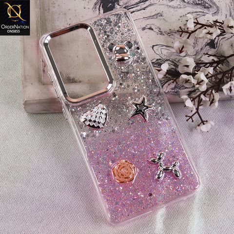 Samsung Galaxy S26 Ultra Cover - Design7 - New Cool 3D Goodluck Trendy Dual Sides Glitter Shiny Case (Glitter Doesn't Move)