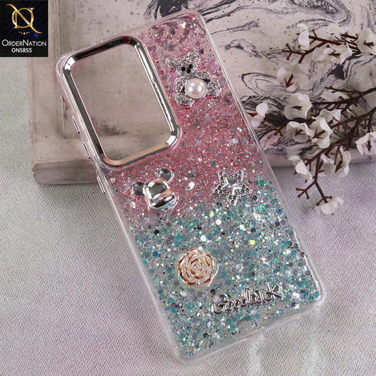 Samsung Galaxy S26 Ultra Cover - Design9 - New Cool 3D Goodluck Trendy Dual Sides Glitter Shiny Case (Glitter Doesn't Move)