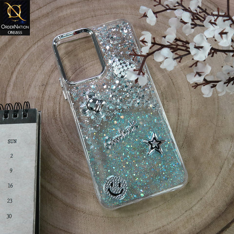 Infinix Smart 10 Cover - Design1 - New Cool 3D Goodluck Trendy Dual Sides Glitter Shiny Case (Glitter Doesn`t Move)