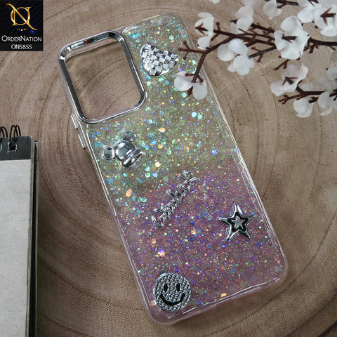 Infinix Smart 10 Cover - Design3 - New Cool 3D Goodluck Trendy Dual Sides Glitter Shiny Case (Glitter Doesn`t Move)